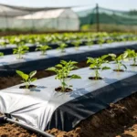 agricultural mulch film and weed control mat in vegetable farm