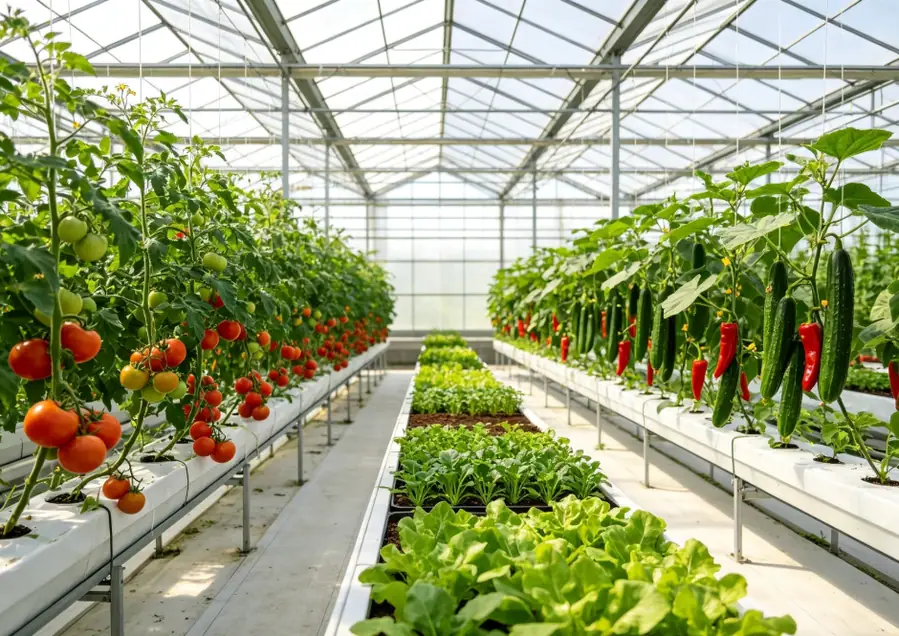Greenhouse Tomatoes, Cucumbers and Peppers